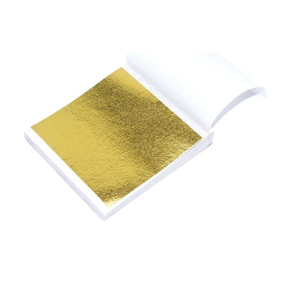 Gold Foil Flakes - กระดาษฟอยล์เมทัลลิกสำหรับงานเรซิ่น 9x9 ซม. วัสดุตกแต่งเล็บ ฟิลเลอร์ ป้องกันการแข็งตัว