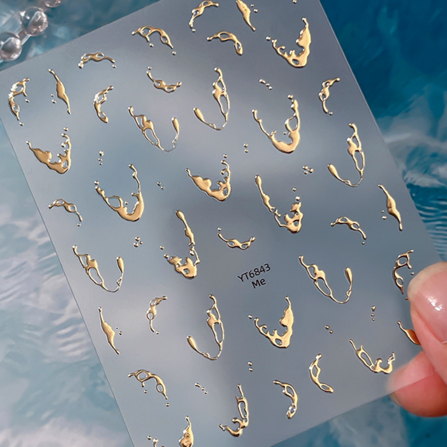 สติกเกอร์ติดเล็บลายฟอยล์ทอง 5  - Gold Foil Flakes บทวิจารณ์และราคา
